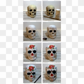 Sugar Skull Halloween Makeup - Cráneos Pintados, HD Png Download - halloween skull png