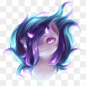 Zukiq314, Bust, Demon Pony, Hair Over One Eye, Horns, - Portable Network Graphics, HD Png Download - demon eye png