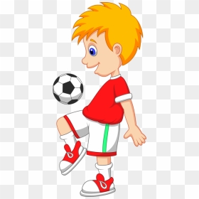 Football Player Sport Clip Art - Kid Playing Football Clipart, HD Png Download - cartoon football png