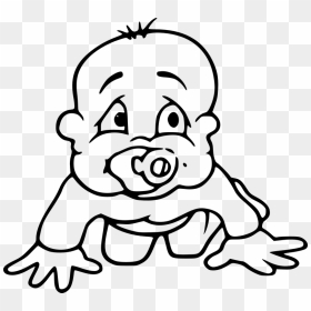 Baby With Pacifier Outline, HD Png Download - baby pacifier png