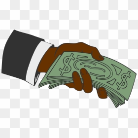 Money Clipart Hand Gesture - Hand With Money Cartoon, HD Png Download - hand with money png