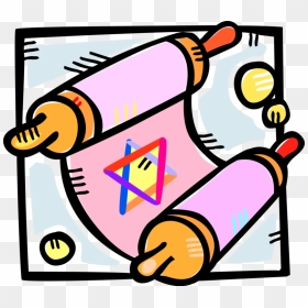 Vector Illustration Of Jewish Hebrew Sefer Torah Parchment, HD Png Download - parchment banner png