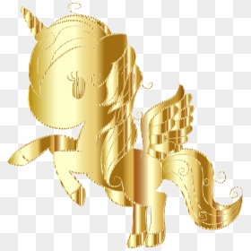 Cuddly Unicorn By Annalise1988 Sparkling Gold - Illustration, HD Png Download - gold unicorn png