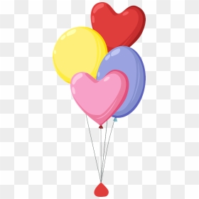 Balloons Clipart - Heart, HD Png Download - balloons transparent png