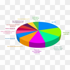 Pie Chart - Causes Of Erectile Dysfunction Pie Chart, HD Png Download - shockwave effect png