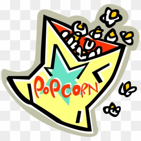 Vector Illustration Of Popping Corn Popcorn Snack Food - Snack Vector Png, Transparent Png - popcorn vector png