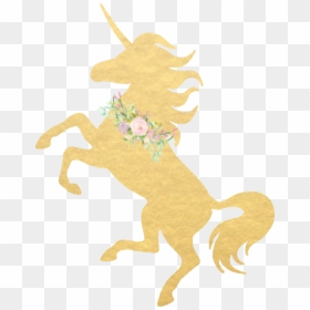 #gold#goldfoil #unicorn #unicornio #corona #unicorncrown - Unicorn Silhouette White, HD Png Download - gold unicorn png
