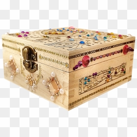 Attractive Square Shaped Hand Decorated Wooden Box - Decorated Box Png, Transparent Png - square box png