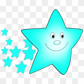 Light Blue Comet Flying - Cartoon, HD Png Download - star light png
