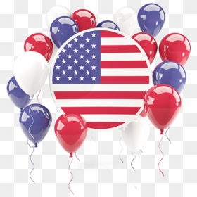 Round Flag With Balloons - American Balloons Transparent Png, Png Download - balloons transparent png