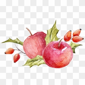 Hand-painted Red Pass Big Apple Png Transparent - Apple, Png Download - apple png transparent