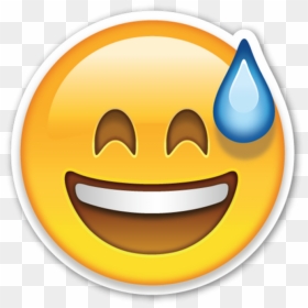Emoticon Smiley Face Perspiration - Grinning Face With Sweat Png, Transparent Png - png smiley face
