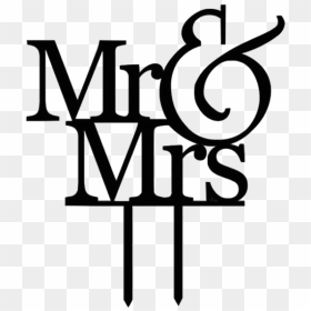 Mr Clipart Font - Mr And Mrs Silhouette Cake Topper, HD Png Download - mr and mrs png