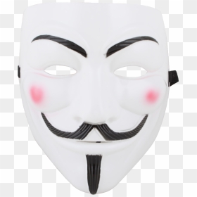 White V For Vendetta Face Mask Guy Fawkes Face Political - Face Mask Images Download, HD Png Download - guy fawkes png