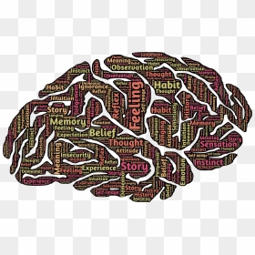 Brain Typography Clip Arts - Brain Illustration Of Thoughts, HD Png Download - brain .png