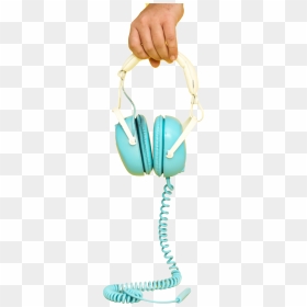Blue White Wired Headphones - Handbag, HD Png Download - headphones transparent png