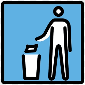 Litter In Bin Sign Emoji Clipart, HD Png Download - litter png