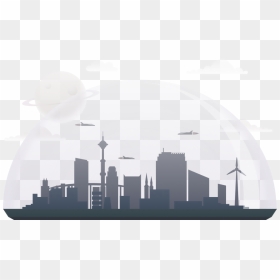 Futuristic City - Futuristic City Silhouette, HD Png Download - future city png