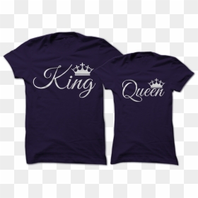 King And Queen Couple Tees - Playeras Para Parejas King Queen, HD Png Download - king and queen png