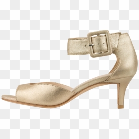 Silver Dress Sandals Low Heel , Png Download - Sandal, Transparent Png - heel png