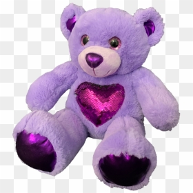 Recordable Purple Bear Stuffed Animal - Teddy Bear, HD Png Download - stuffed bear png