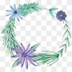 Fresh Romantic Purple Big Flower Hand Painted Garland - Portable Network Graphics, HD Png Download - flower garland png