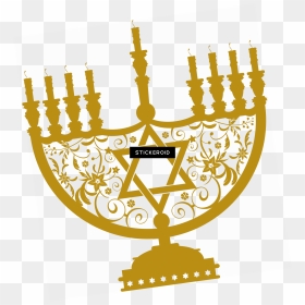 Menorah Gold Clipart - Hanukkah Png, Transparent Png - menorah clipart png