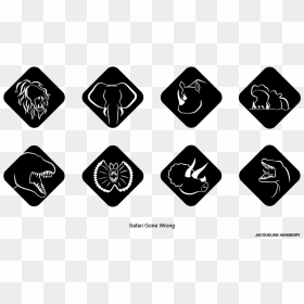 Pictograms Created For Normal Safari Animals And Reimagined - Portable Network Graphics, HD Png Download - safari animals png