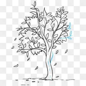 Fall Tree Drawing Easy, HD Png Download - spring tree png