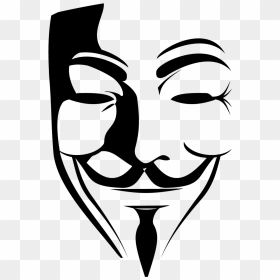 V For Vendetta Face Mask Logo Vector Free Vector Silhouette - V For Vendetta Mask Vector, HD Png Download - v for vendetta mask png