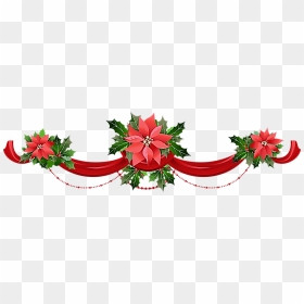 Clip Art Poinsettias, HD Png Download - flower garland png