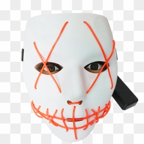 Molezu El Line Flashing Halloween Party Mask For Carnival - Face Mask, HD Png Download - v for vendetta mask png