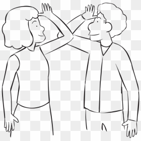 Two People Touching Elbows As Part Of Fun Large Group, HD Png Download - two people png