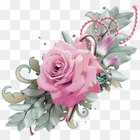 #mq #pink #rose #flower #border - Clipart Rose Flower, HD Png Download - pink rose border png
