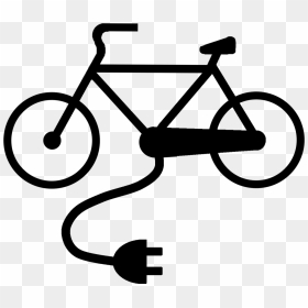 Electric Cable Bike Icon 1 - Simple Bicycle Line Drawing, HD Png Download - bike tire png