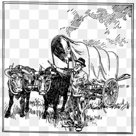 Chariot,art,livestock - Ox Wagon Vector, HD Png Download - covered wagon png
