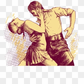 Vector Retro Painted Dancers Png Download - Salsa Cha Cha Cha, Transparent Png - two people png