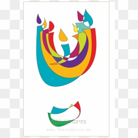 P Mo 007 Fun Abstract Menorah Parochet - Abstract Menorah, HD Png Download - menorah clipart png