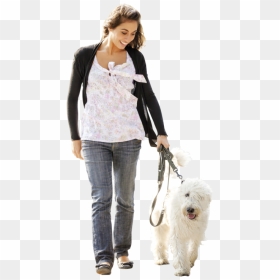 Girl With Dog Png, Transparent Png - walking dog png