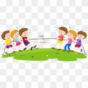 Clipart Child Fun - Push And Pull Clipart, HD Png Download - tug of war png