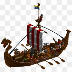 Lego Viking Longboat Moc Instructions Pdf, Ldd And - Lego Custom Viking Ship, HD Png Download - viking ship png
