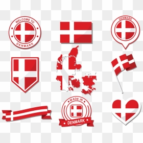 Danish Flag Vector - Bandera De Dinamarca Vector, HD Png Download - flag vector png