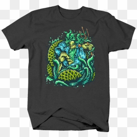 Blue Outline Poseidon Neptune God Of The Sea Trident - Triton Tatto, HD Png Download - tshirt outline png