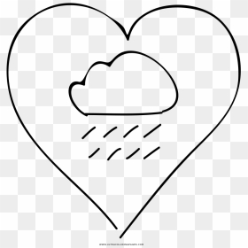 Raincloud Heart Coloring Page - Heart, HD Png Download - raincloud png