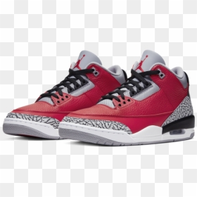 Red Jordan 3, HD Png Download - jordan shoe png