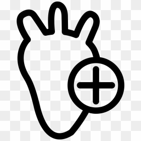 Heart Outline With A Plus Sign Comments - Icon, HD Png Download - black heart outline png