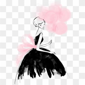 Girl With Balloons Audrey Hepburn Style Illustration - Nowoczesne Kobiety Lelum Pl, HD Png Download - audrey hepburn png