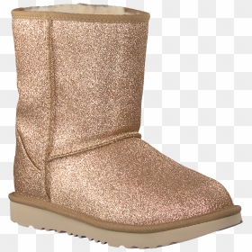 Gold Ugg Classic Ankle Boots Classic Short Ii Glitter - Snow Boot, HD Png Download - uggs png