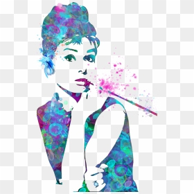 Watercolor Audrey Hepburn - Audrey Hepburn Silhouette, HD Png Download - audrey hepburn png