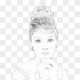 Audrey Hepburn Sketch - Line Drawing Audery Hepburn, HD Png Download - audrey hepburn png